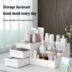 1pc White New Drawer Makeup Storage Box Dormitory Finishing Plastic Shelf - Image 2